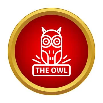 Owl logo icon representing wisdom and knowledge Stock Illustration