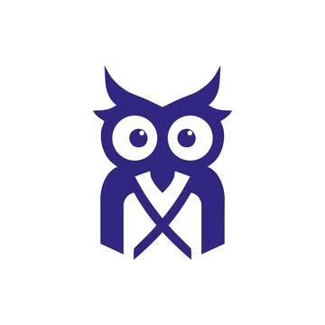 Owl logo wise bird logo owl symbol logo for education a3 Stock Illustration