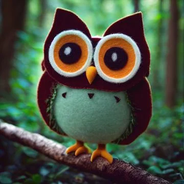Owl made from felt 스톡 일러스트