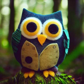 Owl made from felt 스톡 일러스트