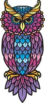 Owl mandala in Boho style Stock Illustration