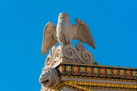 Owl marble statue Stock Photos