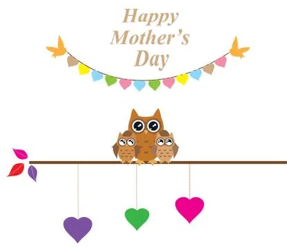 Owl mom Stock Illustration