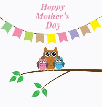 Owl mom Stock Illustration