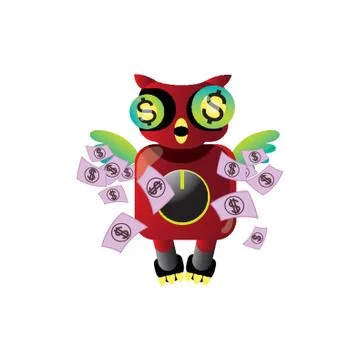 Owl With Money Stock-Illustration