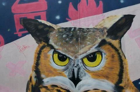 Owl Mural Stock Photos