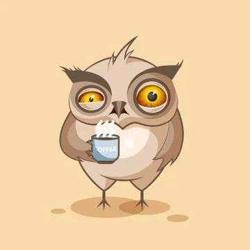 Owl is nervous Stock Illustration