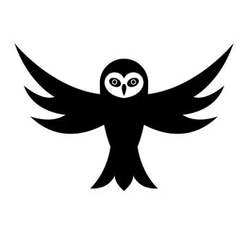 Owl with open wings Stock Illustration
