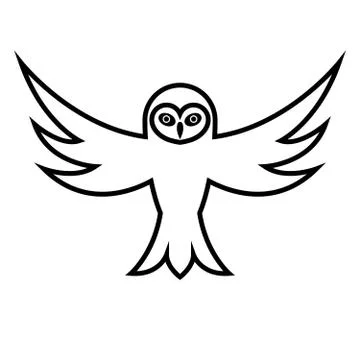 Owl with open wings Stock Illustration