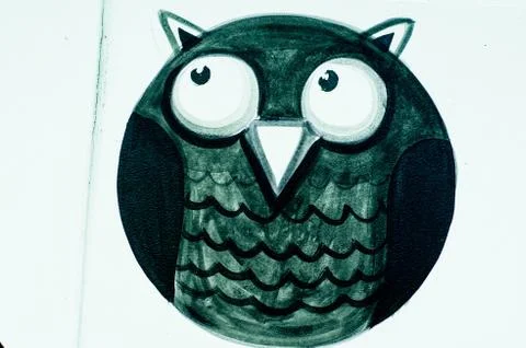 Owl painting Stock Illustration
