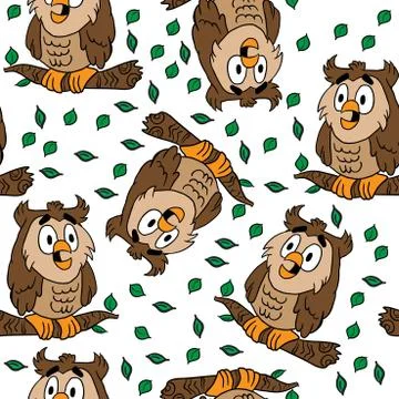 Owl pattern Stock Illustration