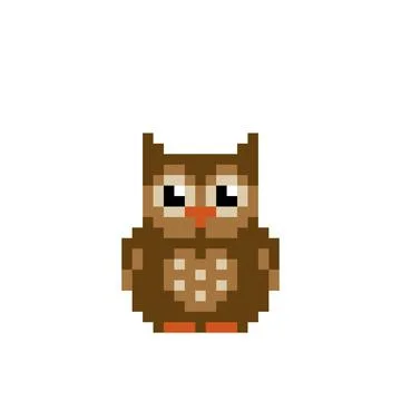 Owl pixels. Vector illustration of a cross stitch pattern. Stock Illustration