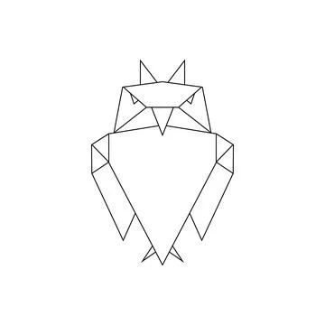 Owl Polygonal Lines Stock Illustration