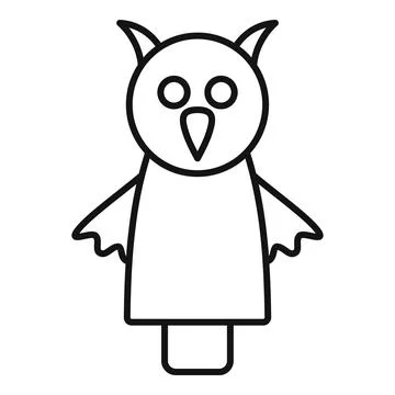 Owl puppet show with simple design for entertainment Stock Illustration