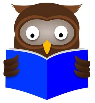 Owl Reading Illustrazione stock