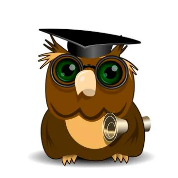 Owl scientist Stock Illustration