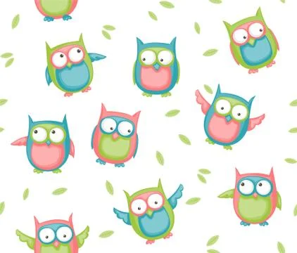 Owl seamless Stock Illustration