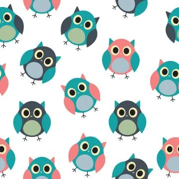 Owl Seamless Pattern Background Illustration Stock Illustration