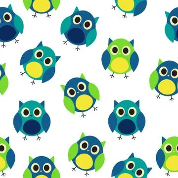Owl Seamless Pattern Background Vector Illustration イラスト素材