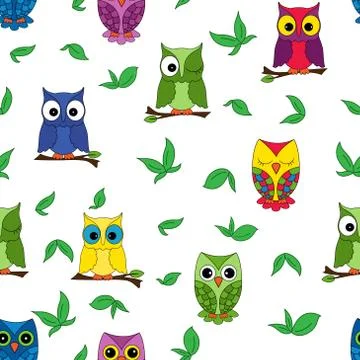 Owl seamless pattern Stock Illustration