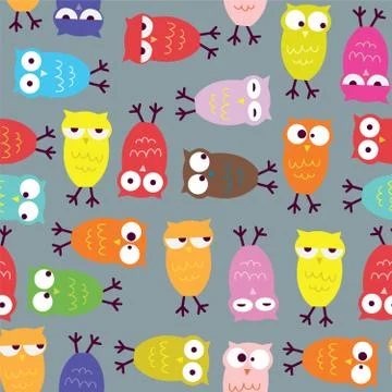 Owl seamless pattern Stock Illustration