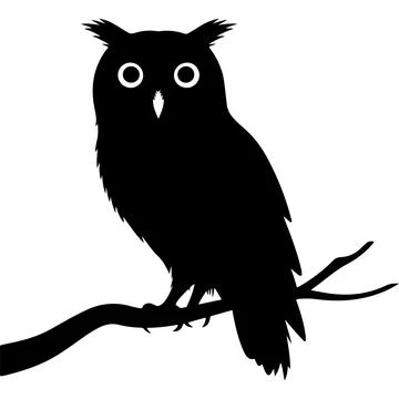Owl silhouette icon vector on white background イラスト素材