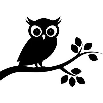 Owl silhouette icon vector on white background Ilustración de archivo