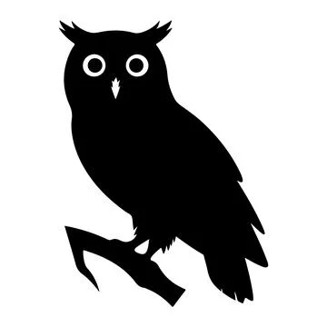 Owl silhouette icon vector on white background Stock Illustration