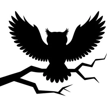 Owl silhouette icon vector on white background Stock Illustration