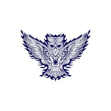Owl skull Stock Illustration