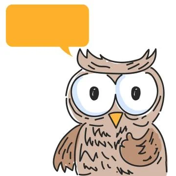 Owl speech bubble Stock Illustration