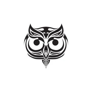 Owl Tattoo Design Stock Illustration