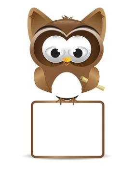 Owl with text box Stock Illustration
