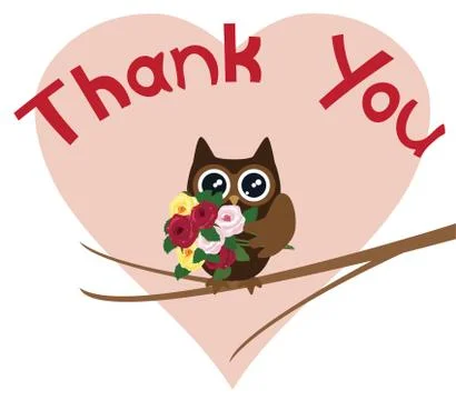 Owl thanks イラスト素材