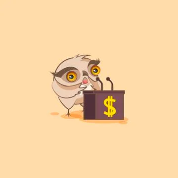 Owl training presentation behind podium Stock Illustration