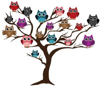 Owl Tree Stock Illustration
