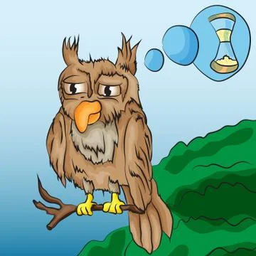 Owl on the tree Stock Illustration