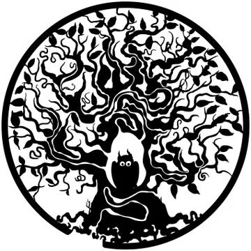 Owl in a tree maze Stock Illustration