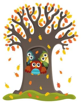 Owl tree theme image Stock Illustration