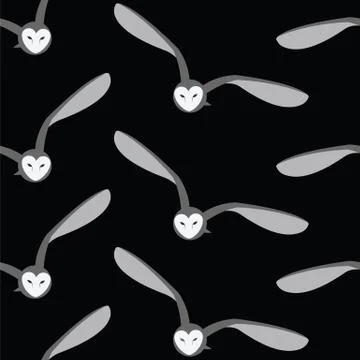 Owl vector art background design for fabric and decor. Seamless pattern Stock Illustration