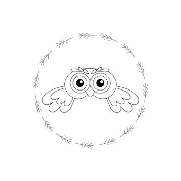 Owl vector birds isolated on white background. Stock Illustration