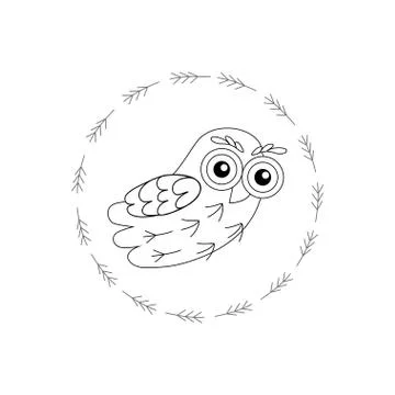 Owl vector birds isolated on white background. Stock Illustration