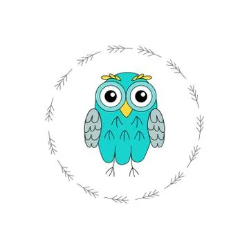 Owl vector birds isolated on white background. Stock Illustration