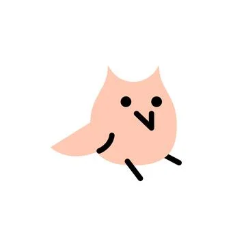 Owl. Vector logo in bold line style Stock Illustration