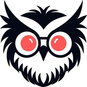 Owl vector for logo or icon,clip art, drawing Elegant minimalist style,abstract  Stock Illustration