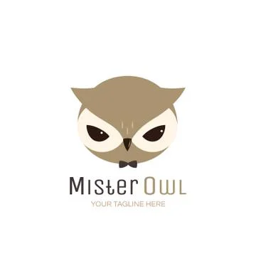 Owl Vector Logo Template Ilustração Stock