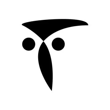 Owl. Vector logotype in flat style. Digital art Stock Illustration