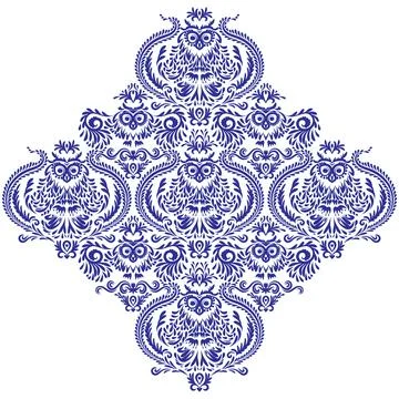 Owl. Vector pattern on transparent background. Stock Illustration