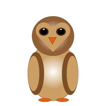 Owl on white background. Stock Illustration
