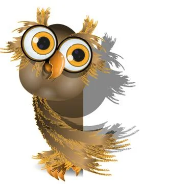 Owl on white Stock Illustration